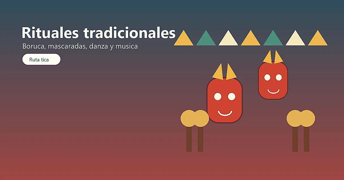 Rituales tradicionales de Costa Rica con mascaradas, música y celebración comunitaria